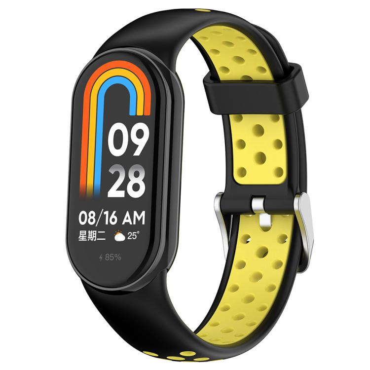 xDfind Metal Plug Two Color Silicone Watch Band, For Xiaomi Smart Band 11 / 10 / 9 / 8