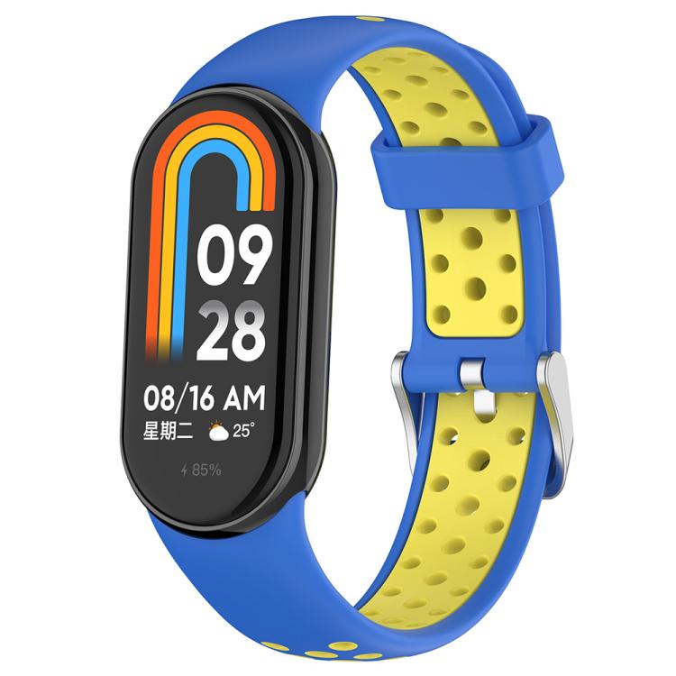 xDfind Metal Plug Two Color Silicone Watch Band, For Xiaomi Smart Band 11 / 10 / 9 / 8