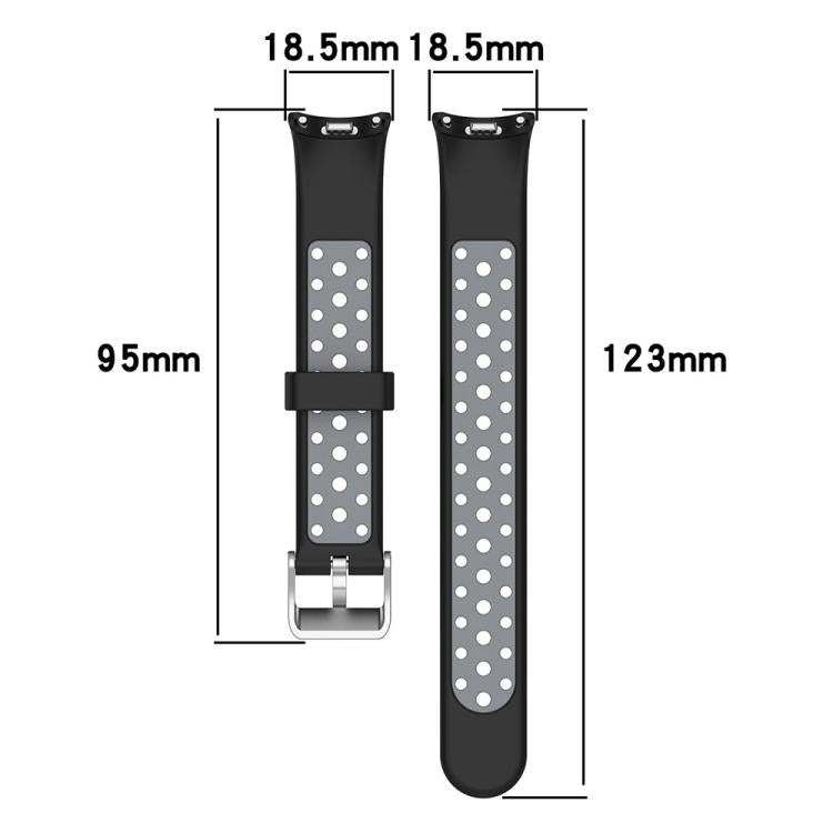 xDfind Metal Plug Two Color Silicone Watch Band, For Xiaomi Smart Band 11 / 10 / 9 / 8