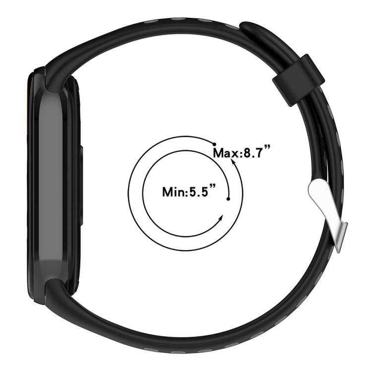 xDfind Metal Plug Two Color Silicone Watch Band, For Xiaomi Smart Band 11 / 10 / 9 / 8