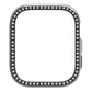 Black crystal-trim smartwatch cover shown straight on