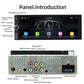 In-dash car stereo head unit front panel with touchscreen and visible audio/video ports