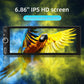 6.86-inch IPS HD car MP5 player with vivid bird image on touchscreen