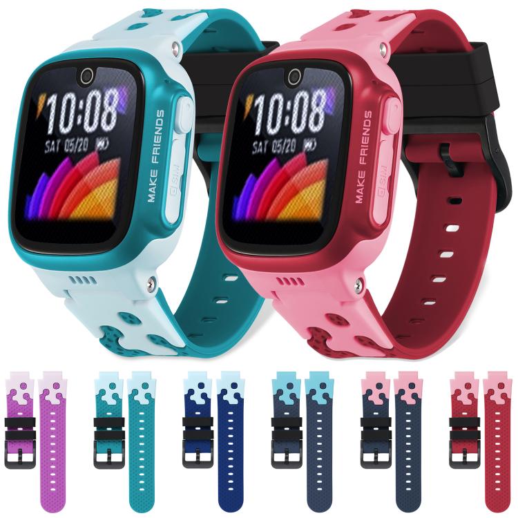 Black Buckle Two Color Silicone Watch Band, For Imoo Watch Phone D2 / D3 / Z6 / Q5
