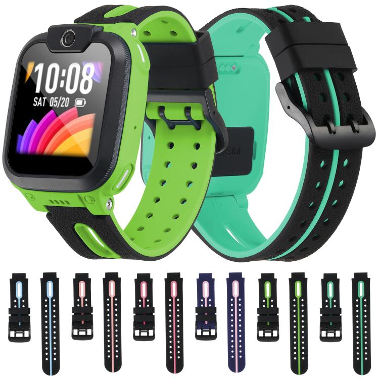 Black Buckle Two Color Silicone Watch Band, For Imoo Watch Phone Q1A / D2