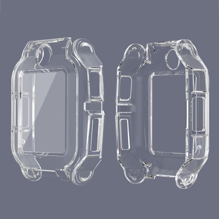 Clear watch phone protective case shown from front and back