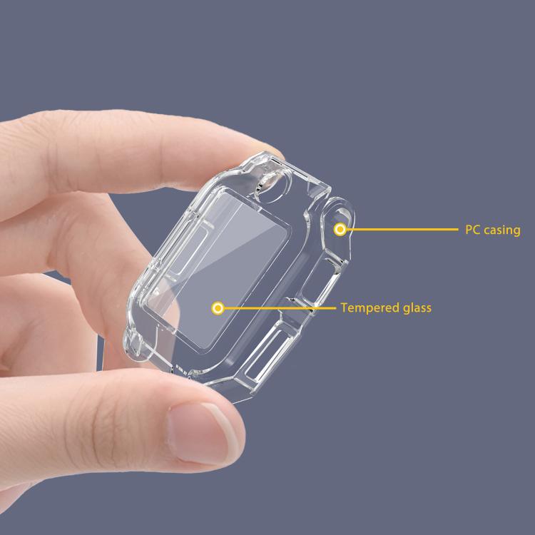 Clear watch phone case with integrated tempered glass screen protector