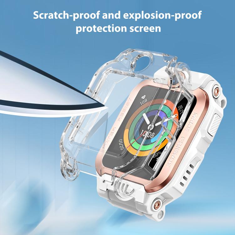 Clear protective case fitted over a watch phone