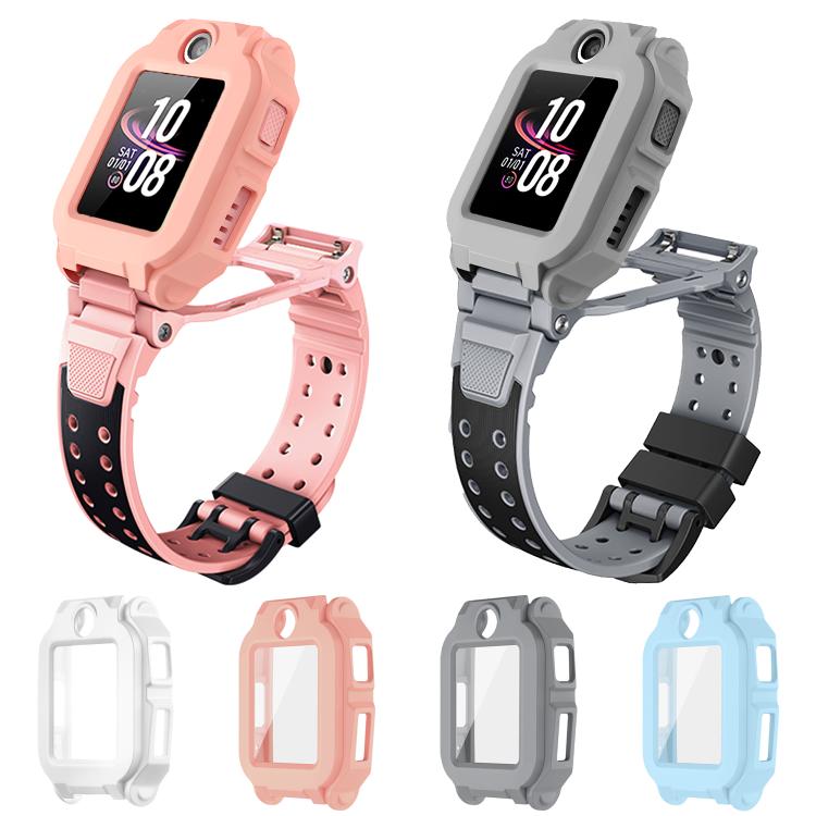 Imoo watch protective cover with screen protector, shown in pink, gray, clear, and blue