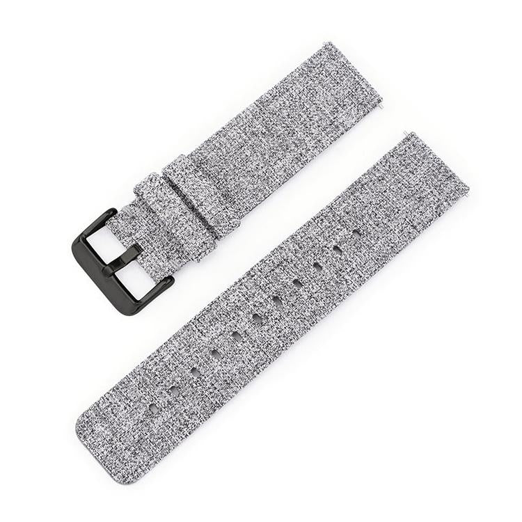 Gray woven nylon watch band with black pin buckle