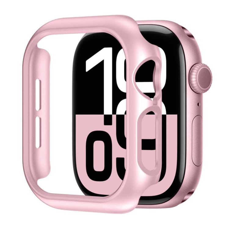Pink open-face Apple Watch cover with cutouts for the crown and side button