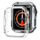 Clear frosted half-coverage watch cover shown beside an Apple Watch