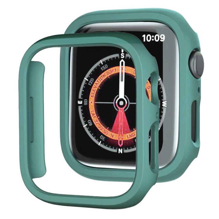 Green half-coverage watch case fitted around a smartwatch