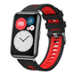 xDfind Dual Color Silver Buckle Silicone Watch Band, For Huawei Watch Fit New