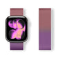 Milanese stainless steel watch band with a burgundy-to-purple gradient