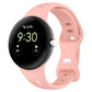 Light pink silicone watch band with round smartwatch and adjustable buckle