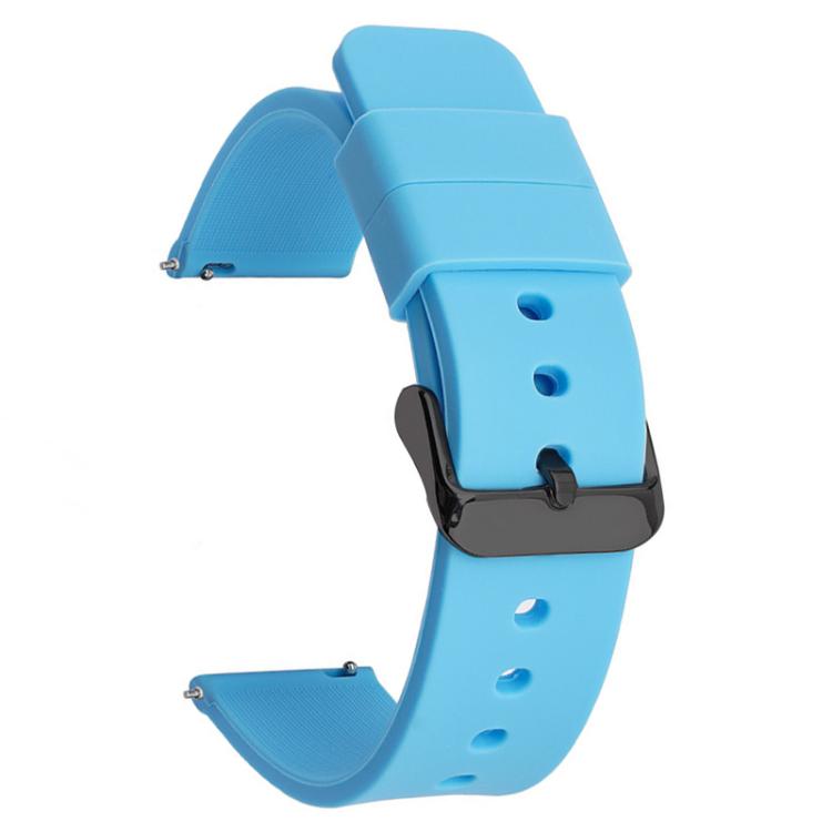 xDfind Stainless Steel Black Pin Buckle Solid Color Silicone Waterproof Watch Band, 20mm, 21mm, 22mm, 24mm