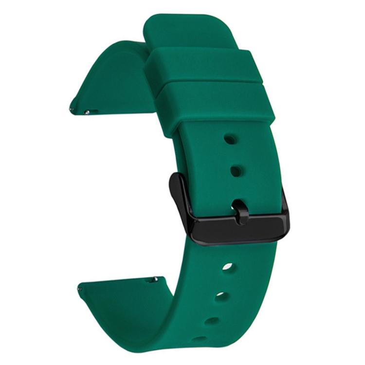 xDfind Stainless Steel Black Pin Buckle Solid Color Silicone Waterproof Watch Band, 20mm, 21mm, 22mm, 24mm