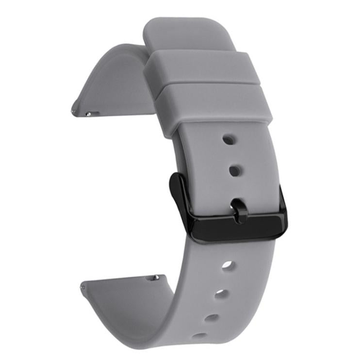 xDfind Stainless Steel Black Pin Buckle Solid Color Silicone Waterproof Watch Band, 20mm, 21mm, 22mm, 24mm
