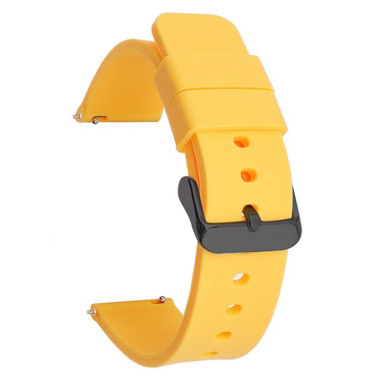 xDfind Stainless Steel Black Pin Buckle Solid Color Silicone Waterproof Watch Band, 20mm, 21mm, 22mm, 24mm