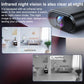 Mini smart WiFi camera with IR night vision lens, dark housing