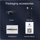 Mini smart WiFi camera kit with data cable, instruction manual, and box