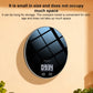 Compact round black kitchen electronic scale with LCD display and control buttons