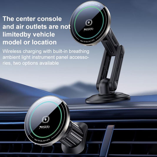 Yesido C317 15W Magnetic Car Wireless Charger Holder, C317