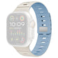 xDfind antique white and misty blue silicone Apple Watch band shown with a white watch case.