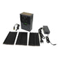 Signal jammer kit with box device, antenna rods, power adapter, and cables