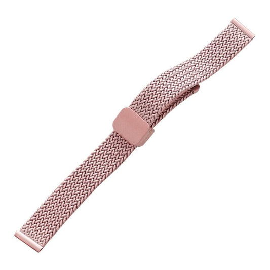 Pink stainless steel magnetic watch band with a sliding clasp
