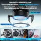 Black magnetic clamp car phone holder with hidden snap-on arm design
