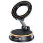 Foldable magnetic car phone holder with orange trim, carbon-fiber ring, and suction base