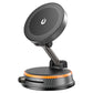 Orange-accent foldable car wireless charger phone holder with round magnetic charging pad
