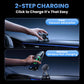 Car wireless charger phone holder demonstrating charging and vacuum attachment