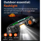 Rugged black smartwatch shown from the side with a built-in flashlight