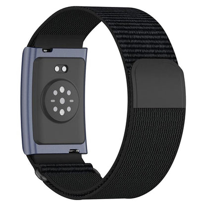 Black nylon loop strap with covered adapter for Amazfit Helio Strap