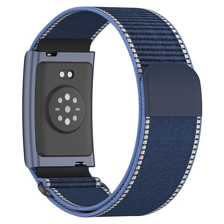 Navy nylon loop strap with blue edging and covered adapter