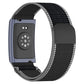 Black woven nylon Amazfit Helio Strap band with sensor mount and hook-and-loop closure