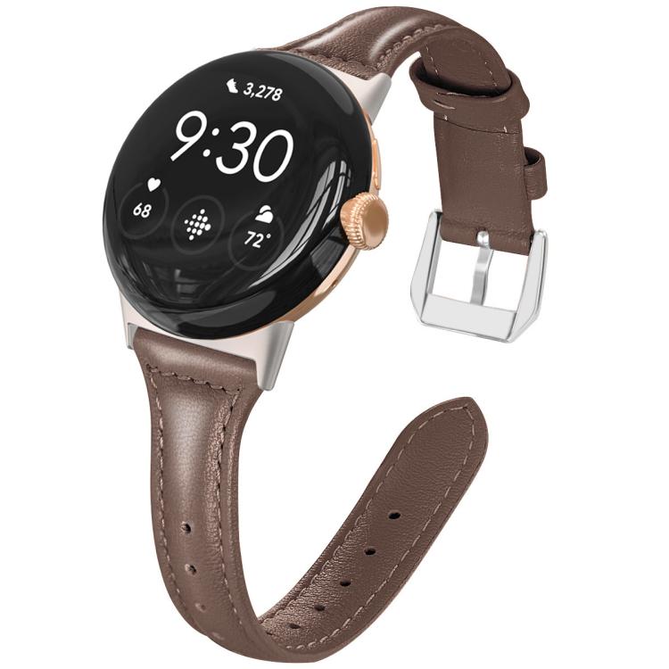xDfind Slim Genuine Leather Watch Band, For Google Pixel Watch 5 / 4 / 3 / 2 / 1 41mm, For Google Pixel Watch 5 / 4 / 3 45mm