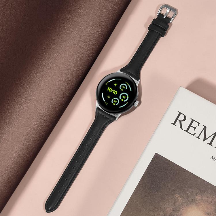 xDfind Slim Genuine Leather Watch Band, For Google Pixel Watch 5 / 4 / 3 / 2 / 1 41mm, For Google Pixel Watch 5 / 4 / 3 45mm