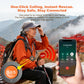 GPS pendant tracker on senior outdoors with SOS glow icon and nearby phone display
