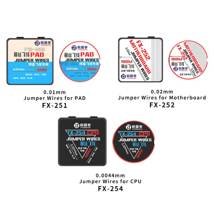 Set of FX-251, FX-252, and FX-254 jumper wire packages with spools