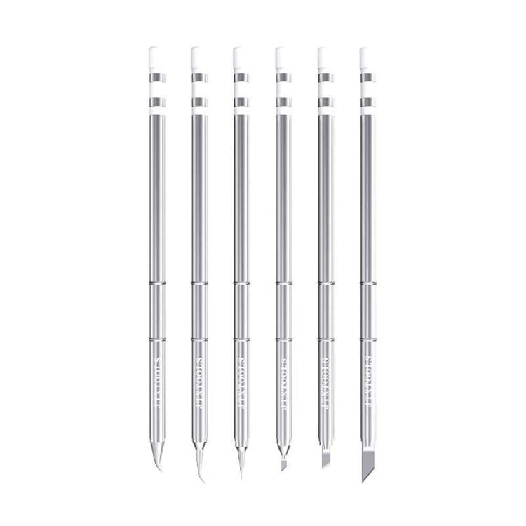 Set of T12 series soldering iron tips with assorted pointed shapes