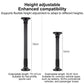 Height-adjustable extendable in-car camera mount pole, black telescoping stand