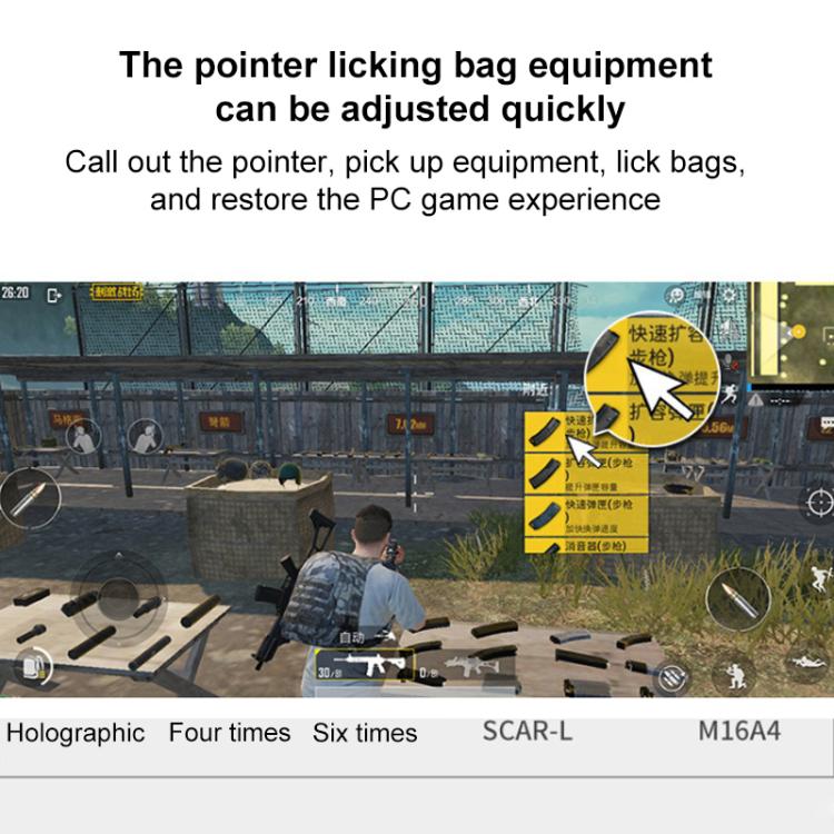 Mobile gaming setup showing an adapter cable connected to a smartphone