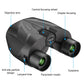 Black binoculars diagram showing objective lenses, eyepieces, and focus wheel
