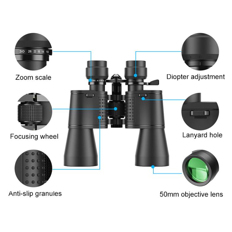 APEXEL 10-30X50 Zoom Binoculars Dual Large Eyepieces High-Definition Variable Magnification Binoculars, 10-30X50