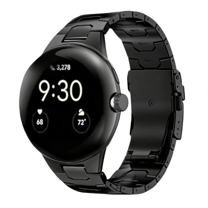 Integrated Iron Man Safety Buckle Titanium Alloy Watch Band, For Google Pixel Watch 5 / 4 / 3 45mm