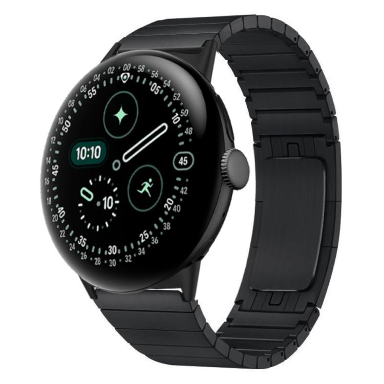 One Bead Folding Buckle Side Release Stainless Steel Watch Band, For Google Pixel Watch 5 / 4 / 3 45mm